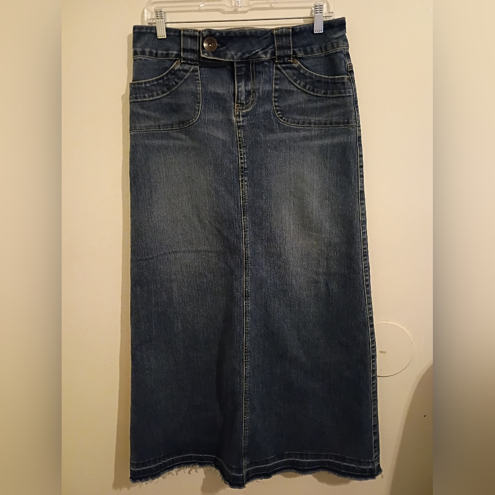 Kanna‎ Women's Blue Denim Maxi Skirt Sz 9